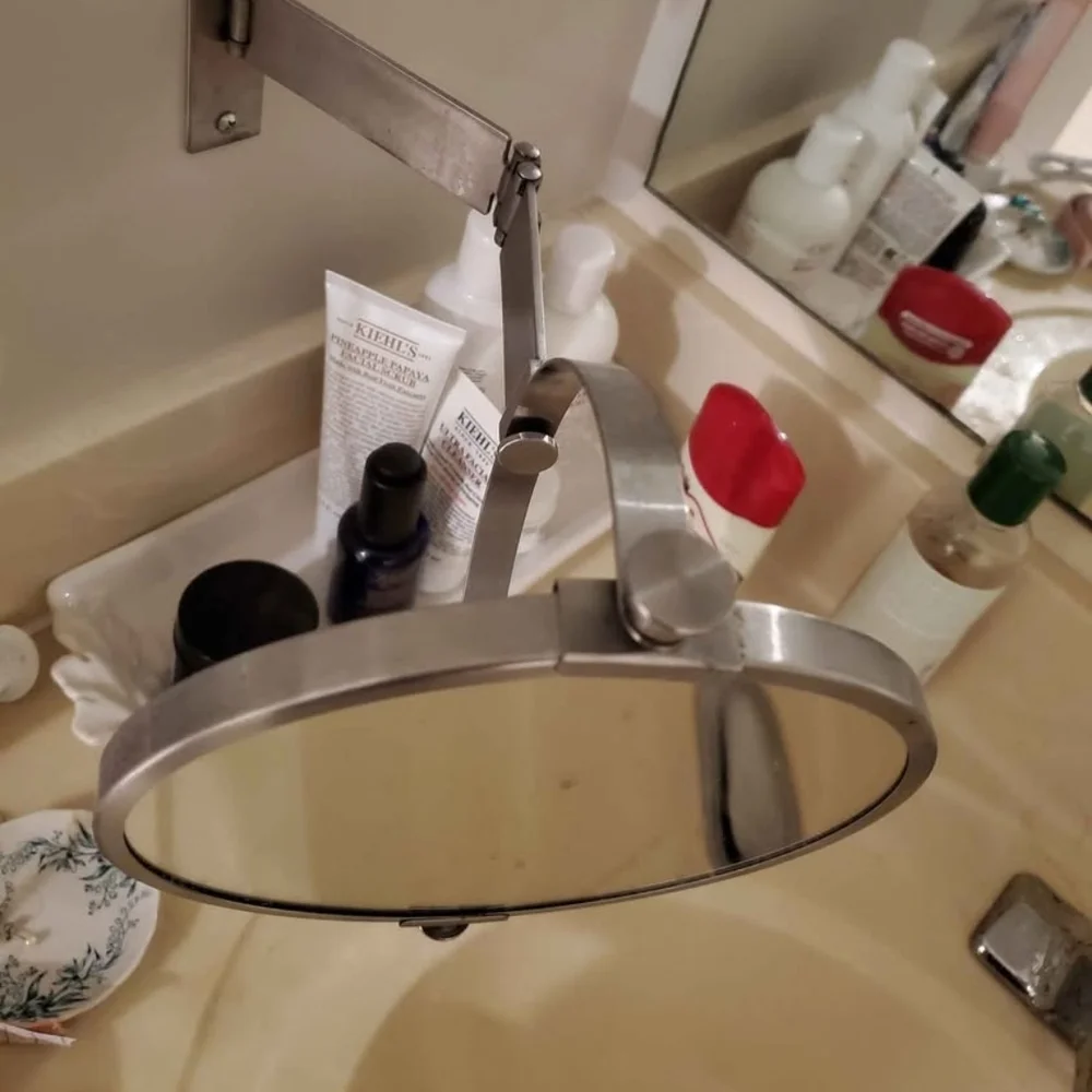 Wall-Mounted Swivel Magnifying Mirror in Chrome